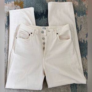 AGOLDE 90s Pinch High Rise Straight Leg Jean - Cream